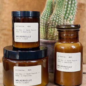 cactus flower scented candle called walkerville by etikette candles