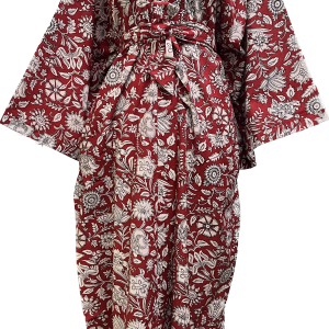 red floral kimono